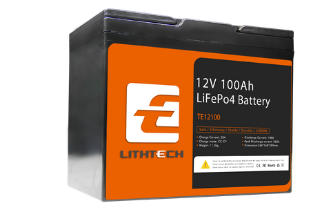 Lithtech 5 Jahre Garantiezyklen 100 Ah 12 V Lifepo4 Lithiumbatterie